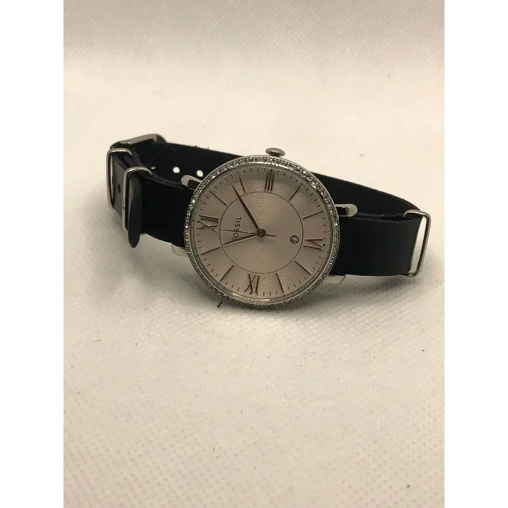 Fossil ES3545 Women Leather Analog Silver Dial Quartz Watch W/ Custom Band LP239